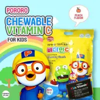 在飛比找蝦皮購物優惠-Pororo 兒童維生素 C - 咀嚼維生素 桃子的甜味 方