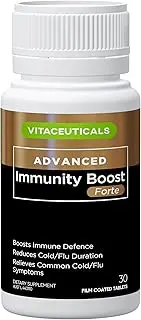 Vitaceuticals Advanced Immunity Boost Forte - Immune Support Supplement with Andrographis, Echinacea, Olive Leaf Extract, Zinc & Black Elderberry | Reduces Cold & Flu Symptoms | Respiratory Health & Well-Being | 30 Tablets