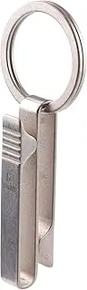 FEGVE Key Belt Clip, Titanium Key Ring Hole Key Carabiner Clip with Titanium Key Ring for Men, gray, Medium