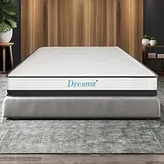 Dreamz Single Mattress Knitted Fabric, 21cm Thickness, with 5-Zone Pocket Spring System, High-Density Foam Tight Top, Medium Firm Coil Bedding, Breathable Top, 15Yrs Warranty, 188cmx138cm, White