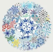 Snowflake Pattern Assorted Waterproof Stickers 50PC