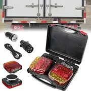 Wireless Magnetic Trailer Lights Kit – 2.4GHz Stable Connection, USB-C Rechargeable, IP67 Waterproof LED Tow Tail Lights for Trucks, RVs – Brake/Turn Signal Lights