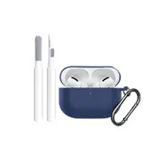 AirPods Pro Case Cover Soft Silicone Skin Case with Cleaner kit and Keychain-Blue