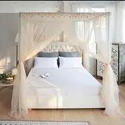 Mosquito Net Bed e Canopy Bed e Post Poles 4 Corners Canopy Bed e Post Poles Aluminum Alloy for Four Corner Bed (Navy Full)