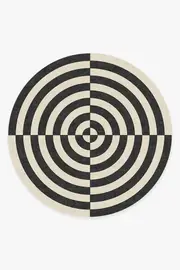 245' Round | Machine Washable Runner Rug | Kid & Pet Friendly | Indoor Rug | Op Art Charcoal Rug by Jonathan Adler | Ruggable