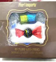 Pier 1 Glass Candy - 3 Piece Set. New in Box. Art Glass Each One a Work of Art