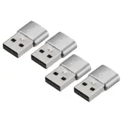 USB C Female to USB Male Adapters Type C to USB Converters Silver/4 Pcs