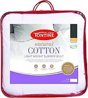Tontine Natural Cotton Light Weight Summer Quilt, King Bed, Premium Breathable Soft Cotton Cover & Filling, Anti Bacterial Protection, Machine Washable