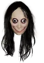 Creepy Halloween MOMO mask Scary Horror Handmade Latex Evil Rubber Handmade Devil Overhead Mask