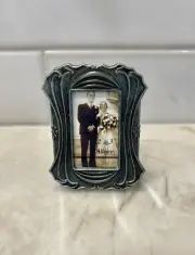 2”x3” Metal Picture Photo Frame Floral Ornate Antique Style - Vintage