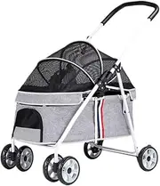 Pet Stroller Lightweight Pet Travel Stroller Small and Medium-Sized Pet Breathable Stroller Puppy Foldable Travel Stroller Small Pet Stroller(G)