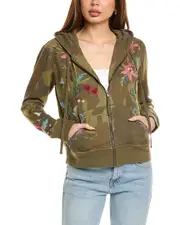 Johnny Was Zip-Up Silk-Blend Hoodie