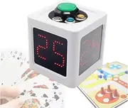 Poker Timer Shot Clock, 4 Sided Cube Timer Seconds Countdown Timer with 20/30 Sec and Custom Time for Private Poker Chess Casinos Shooting Timer,White