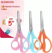 Colorful Kids Scissors (3): Blue/Pink/Orange, 5", Blunt Tip, Left-Handed