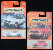 Matchbox 1976 Honda CVCC - Lot of 2 color variants