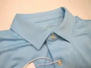 Hickey Freeman Performance Fabric Solid Sky Blue Polo Golf Shirt NWT XL $89