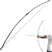 67 Inch Archery Traditional Longbow 25-120lbs Recurve Bow Hunting English Longbow for Right Hand Left Hand Adult Outdoor Sports (80 Lbs, Green)