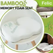 Soft Bamboo Seat Memory Foam Cushion Hip Back Support Car Posture Coccyx Lumbar