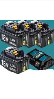 4 Pack Makita Based Batteries And 1 Dual Charger Brand New