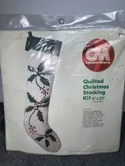 Quilted Christmas Stocking Kit 6”x22” Colunbia-Minerva New Old Stock 1980