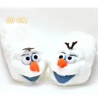 在飛比找PChome24h購物優惠-Disney冰雪奇緣【俏皮雪寶】絨毛室內拖鞋-30CM