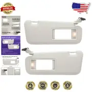 Mazda 3 2010-2013 Beige Sun Visor Set with Lighted Makeup Mirrors - Easy Install