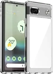 [FINON] Case for Google Pixel 6a Shockproof Phone Bumper Cover, Anti-Scratch Clear Back (Clear, Google Pixel 6a)