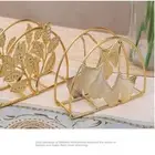 Ginkgo Napkin Holder Gold Holders for Paper Standing Napkin Dispenser Table