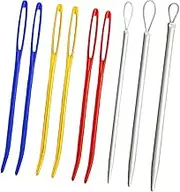 SEWACC 9pc Set Bent Tip Tapestry Needles 6 Large-Eye Wool Needles Aluminum Curved Tips for Sewing Knitting