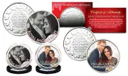 PRINCE HARRY & MARKLE Royal Engagement RCM Medallions OFFICIAL PHOTOS 2-Coin Set