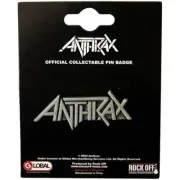 ANTHRAX - SILVER LOGO - LAPEL/HAT PIN - BRAND NEW - MUSIC ANTHPIN02