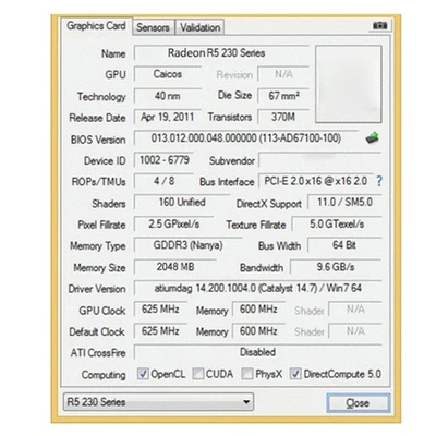 DDR3 64Bit Graphics Card 2GB with Cooling Fan Desktop Gaming Video Card Office