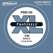 D'Addario PSB130 ProSteels Bass Guitar Single String, Long Scale, .130