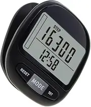 VANZACK Clip on Step Counter for Walking Pedometer with Display Track Calories Burned Distance and Time Portable and Easy to Wear Black