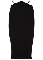 Amiri Logo Cut-out Cotton-blend Midi Skirt - Black - S/M (UK10-12 / M) S/M (UK10-12 / M)