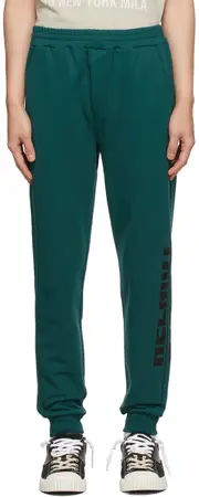 Helmut Lang Logo Printed Elastic Waist Jogging Pants M Blue