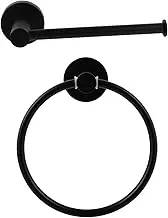 Vaguelly 2Pcs Towel Ring and Paper Towel Rack Modern Towel Hanging Rod for Bathroom and Kitchen Storage Durable Wall Mounted Towel Bar Supplies