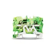A●10pcs WAGO 2004-1207 ​2-Conductor Ground Terminal Block 6mm² Green-Yellow ​New