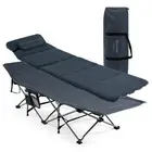 Travel Camping Cot Folding Retractable w/Removable Mattress & Carry Bag