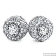 Fancy Cluster Cubic Zirconia Flawless Stud Earrings for Men