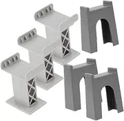 Train Bridge Pier Pieces 6pcs Plastic Track Accessories for Small Toy Train
