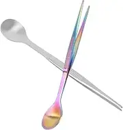 BESPORTBLE 2pcs Taste Test Spoon Serving Spoons Stainless Steel Tweezers Stainless Steel
