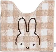Senko Miffy 66982 Checkline Toilet Mat, Approx. 22.8 x 23.6 inches (58 x 60 cm), Beige, Character Animal,
