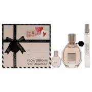 Flowerbomb by Viktor and Rolf for Women - 3 Pc Gift Set 1.7oz EDP Spray, 0.34oz EDP Spray, 0.24oz EDP Splash (Mini)