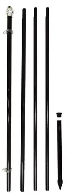 13ft Flag Pole In Ground Pole Pole & Stake Kit Outdoor Flag Pole Black 13' Pole