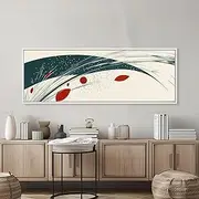 Abstract Reed On White Background Mcm Art Neutral Botanical Print Reed Grass Decor Calming Art Colorful Painting Eye Catching Decor