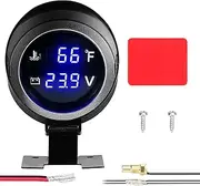 2 in 1 versal Car Digital Gauge Water Temperature Voltage Gauge Voltmeter 9-36V with 1/8NPT Sensor for Car Truck S RV Black One Size