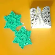 20 Mint Crochet Snowflakes Stars - Christmas Tree Decorations - Handmade Holiday