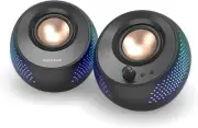 Creative Pebble X 2.0 USB-C Computer Speakers with Customizable RGB Lighting, Bl