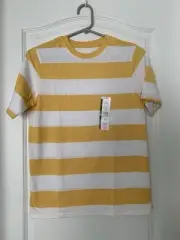 Wonder Nation Boys Striped Tag Less T-Shirt Size XL (14-16) Yellow B12-3